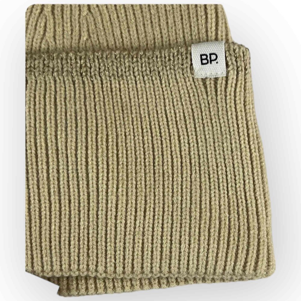 BP Nordstrom Women’s Oversized Cuff Beanie Hat - Ribbed Biscotti Tan Beige - Picture 4 of 6